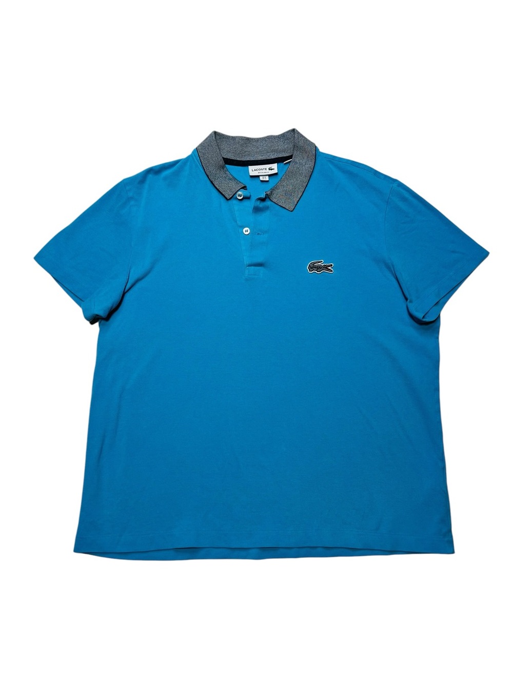 Lacoste Men’s Turquoise Polo with Heather Gray Collar